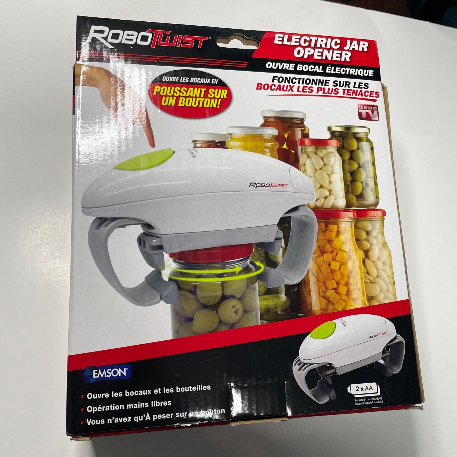 NEW Open Box AS SEEN ON TV Robo Twist Electric Jar Opener White
