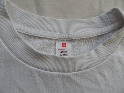 White Rainbow Striped Crew Neck Sweatshirt- Small Mens Cotton Multicolor - Picture 5 of 5