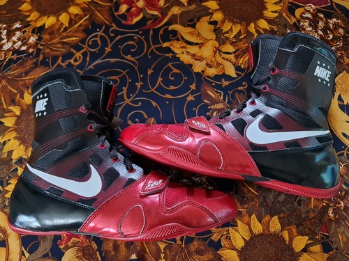 RARE/ORIGINAL Nike Hyper KO Boxing Boots Black/Red Size 14 Limited Edition - Picture 2 of 5