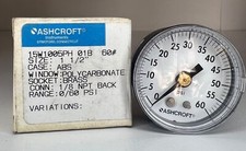 ONE 1 ASHCROFT Pressure Gauge 15W 1005PH 01B 60 60PSI NEW