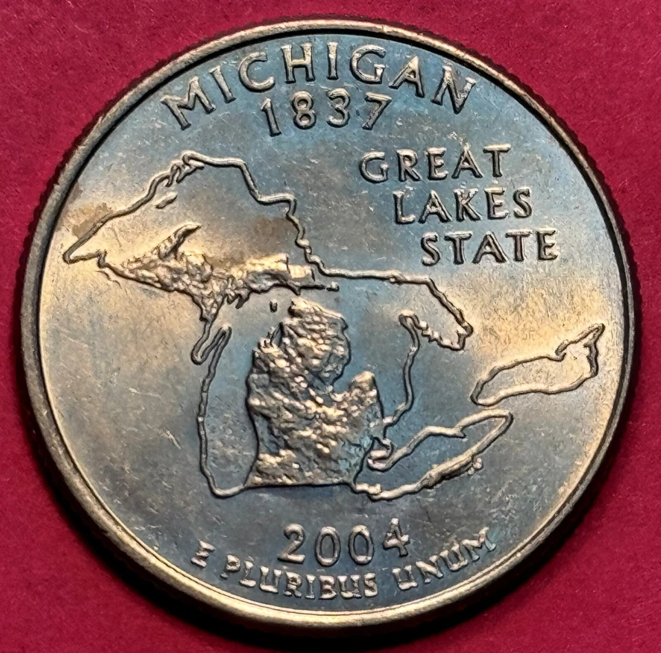 2004-P Die Chip Error on Lake Erie Michigan Quarter (1215) - Image 4 of 4