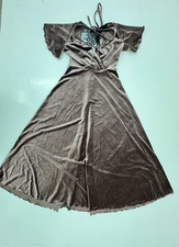 Shein Brown Textured Short Sleeve V Neck Dress Womens Size Small