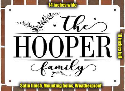 Hooper Family Decorative Metal Door or Wall Plaque (Style 2)