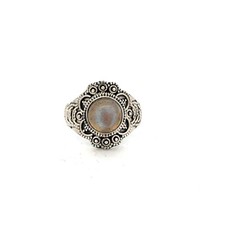 Sterling Silver Labradorite Ring Size 9 -Stone 9mm