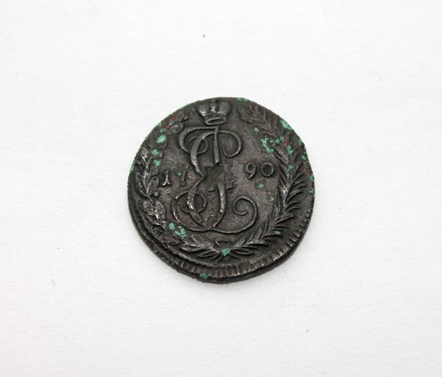 Russia Empire Denga 1/2 kopek 1790 KM Catherine II copper coin - Picture 6 of 8