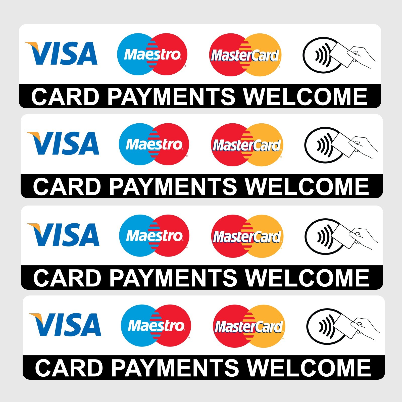 Contactless Card Payments Visa Shop Business Window Taxi Door Vinyl ...