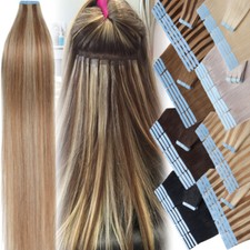 CLEARANCE Tape In Human Hair Extensions 100 Real Remy Highlight Hair Skin Weft