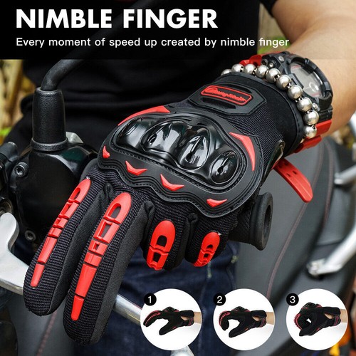 Bike Motorcycle Glove Motorbike Motocross Racing Riding Full Finger Touch Screen - Picture 11 of 18
