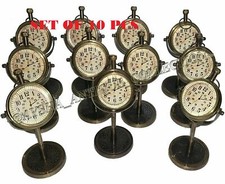 LOT DE 10 PCS Horloge Vintage Nautique Laiton Antique Bureau Horloge Décor