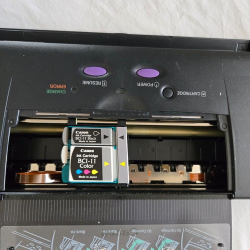 Canon BJC-50 Color Bubble Travel InkJet Printer w/power adapters, cable, inks - Picture 4 of 17