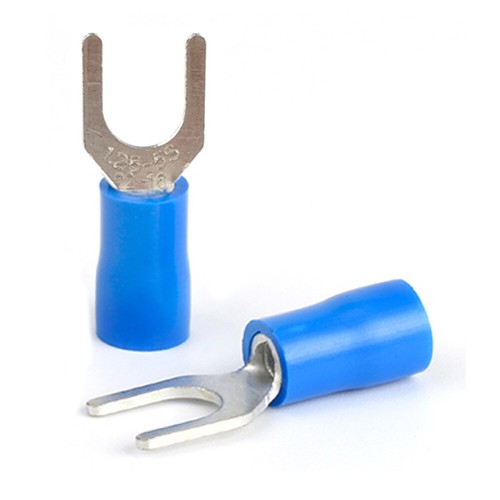 1000 × Blue 22-16 AWG #10 Stud Insulated Fork U Crimp Wire Terminal SV1.25-5S - Picture 4 of 8