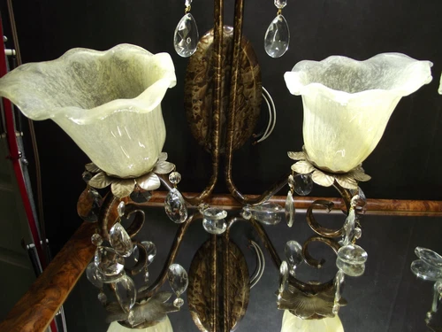 PAIR Maxim Lighting Elegante 2-Light Wall Sconces with Art Glass Shades - Picture 3 of 7