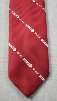 Alynn Creative Expressions Mens Red ''One Way - My Way''  Print Neck Tie 55 x 3