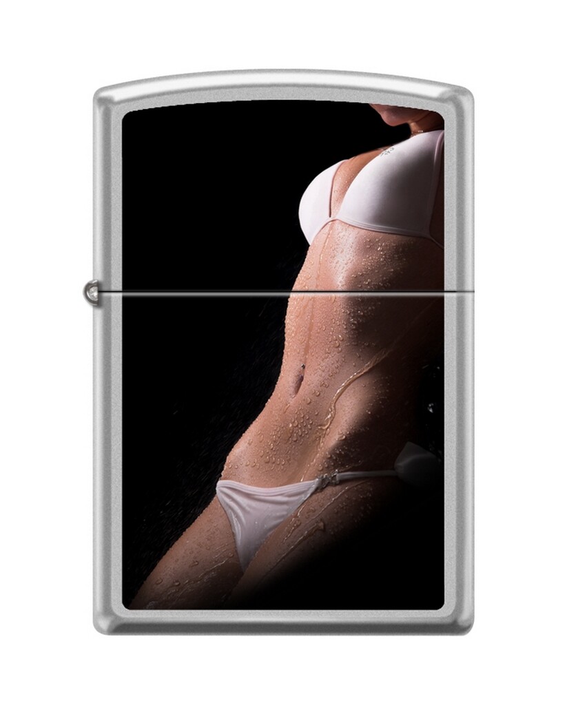 Zippo 82319 sexy woman wet white bikini Lighter