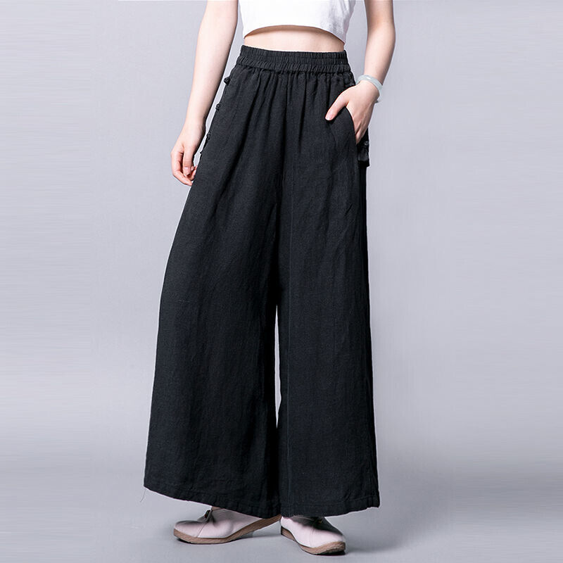 Dropship Cotton Linen White Elastic Waist Women's Pants Loose Straight  Trousers For Female 2021 Summer Fashion Plus Size Pant S-3XL to Sell Online  at a Lower Price | Doba