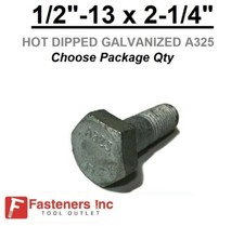 1/2-13 x 2-1/4" Structural Bolt Heavy Hex Cap Screw A325 Galvanized 1/2"-13