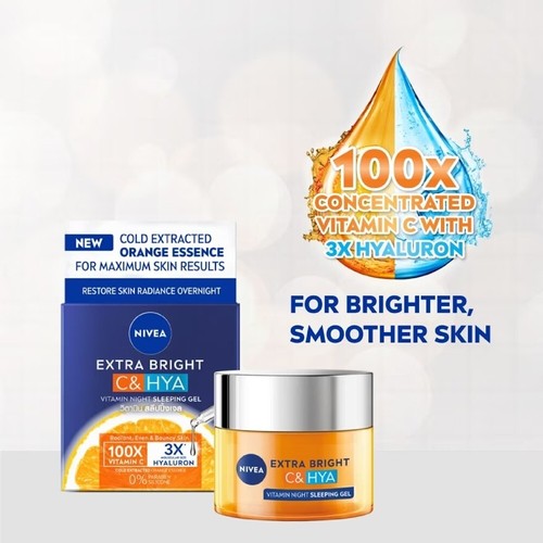 50ml Skin Nivea Night Anti Dark Spot C Hya Face Facial Sleeping Gel Firming Plus - Picture 5 of 9
