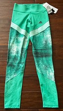 Adidas B45787 Wow Drop Green Women's XS Snake Animal Print Leggings Gym Pants