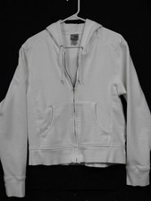 Champion - Girl's White Hoodie - Full-Zip - Large - EUC
