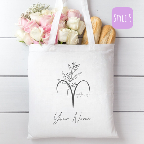 Personalised Zodiac Sign Canvas Tote Bag - Picture 6 of 15