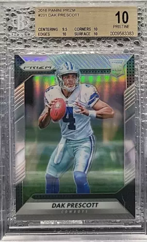 2016 Panini Prizm #231 Dak Prescott Silver Prizm RC BGS 10 Pristine!!!