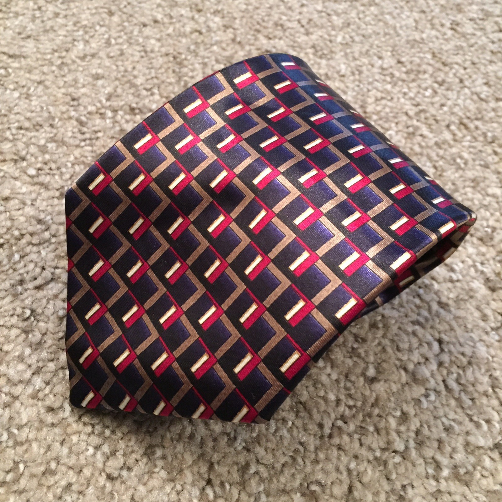 Modern Elements Multicolor Geometric 100% Polyest… - image 1