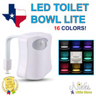 Toilet Night Light LED Motion Activated Sensor Bowl Lamp 16 Color Bathroom