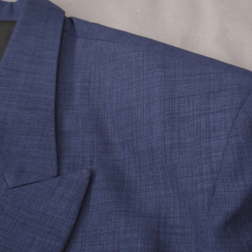 Blazer para hombre 42R azul doble botonadura calce clásico pieza llamativa moderno formal Foto 2 de 4