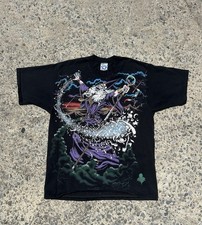 VTG 1994 Liquid Blue Wizard AOP All Over Print Shirt Sz L Made In Usa