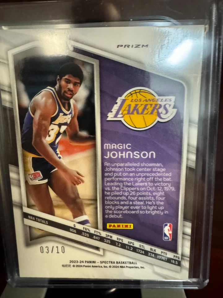 2023 - 24 帕尼尼 Spectra - 壮观首演魔术师约翰逊 #177 金 Prizm /10 — 第 2/4 张图片