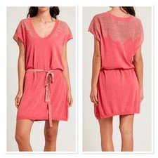 Zadig & Voltaire Rimo CNY Pink Metallic Knit Mini Dress Belted Boho Rock Chic M