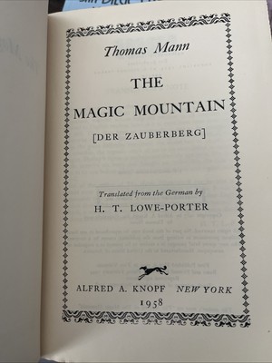 The Magic Mountain (translated From Der Zauberberg) By Thomas Mann, 1958