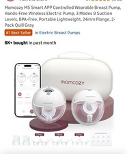 Momcozy M5 Grey Double Hands-Free Wearable Breast Pump Set 2 Pack