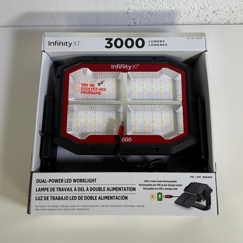 Infinity X1 Dual Powered Solar Work Light 3000 Lumen