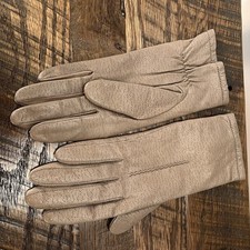 Vtg Fownes Fleece Lined Leather Textured Gloves Almond Tan Size 7