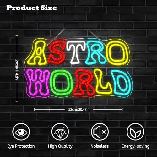 Astro World Neon Sign Letter Neon Signs for Wall Decor Colorful Colorful-astro - Picture 5 of 7