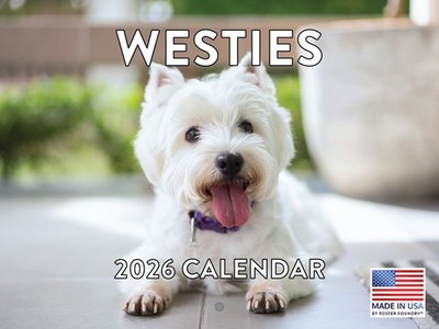 Westie Calendar 2026 West Highland Terrier Gifts Westies Monthly Wall