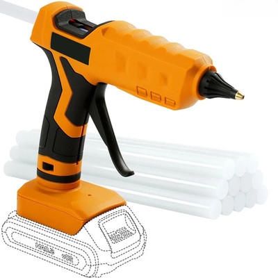 100W Hot Melt Glue Gun For DeWalt 20V MAX Cordless With Glue Sticks Included