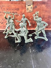 6 Vintage Tim-Mee Toys Large 5" Plastic Soldiers