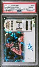 2022-23 Contenders Malaki Branham Cracked Ice Rookie Ticket Auto /25 PSA 10