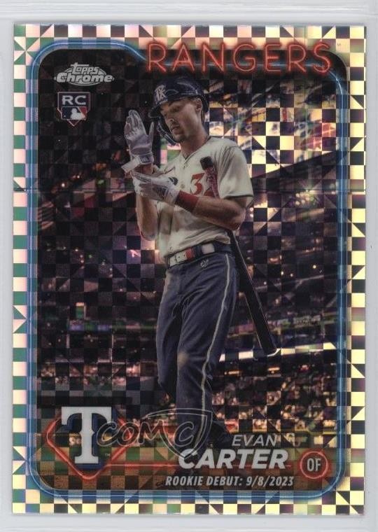 2024 Topps Chrome Update Rookie Debut X-Fractor Evan Carter #USC199 0nr3