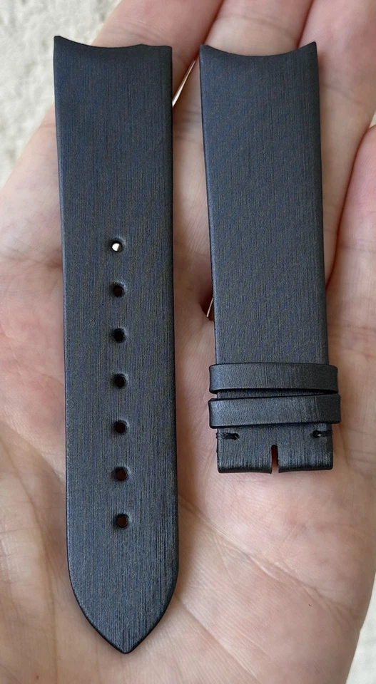 Correa de reloj Cartier 20 mm x 18 mm gris satinado KD2NRAGP-S19 nueva auténtica OEM Foto 2 de 4