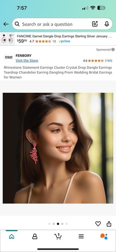 Rhinestone Statement Cluster Crystal Drop Dangle Tear Drop Chandelier Earrings - Picture 8 of 11