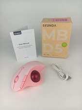 Seenda Wireless Trackball Mouse Bluetooth USB Ergonomic Rechargeable PINK