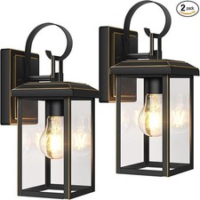 2 Pack Outdoor Wall Light Fixtures Waterproof Porch Lights Exterior Wall Sconce