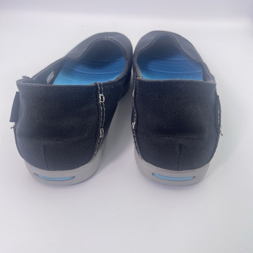 CROCS STRETCH SOLE SKIMMER FLAT WALU BUSY DAY LOAFER SHOE BLACK AND GRAY WOMEN 9 - Picture 4 of 6