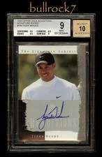 TIGER WOODS 2003 Upper Deck Renditions Signature Exhibit On Card AUTO BGS 9/10