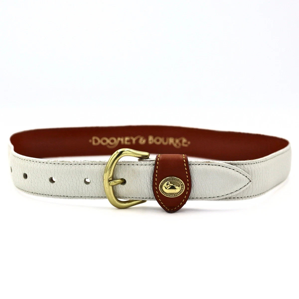 Vintage Dooney & Bourke Red  Pebble Leather Belt Gold Buckle Med 26\