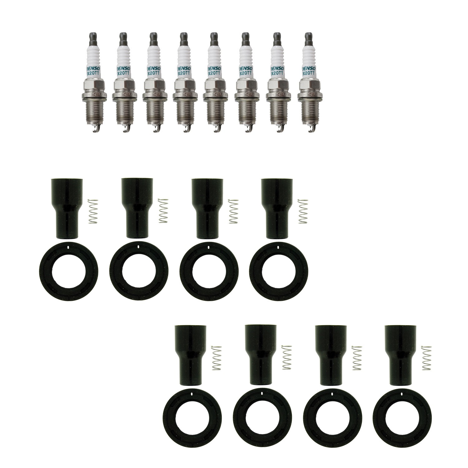 Denso 8 Iridium Plug NGK 8 Coil Boots Kit For 4Runner GX470 SC430 V8 4.3 4.7