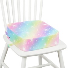 Toddler Booster Seat for Table Kitchen Chair, Rainbow